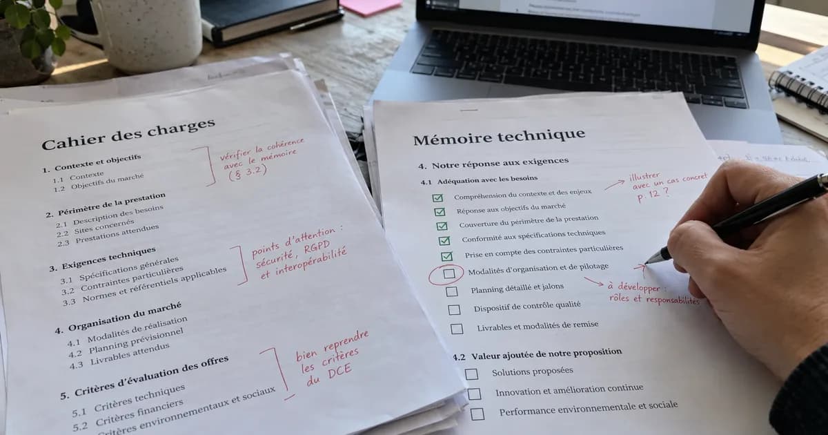 Répondre aux appels d'offres avec l'IA : analyse du dossier, mémoire technique et limites